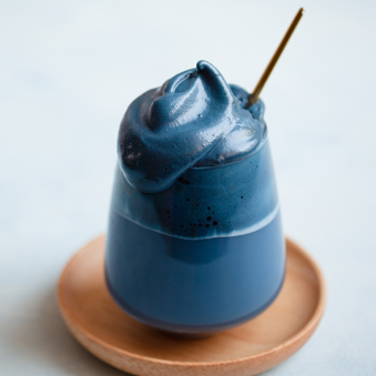 blue majik smoothie glass